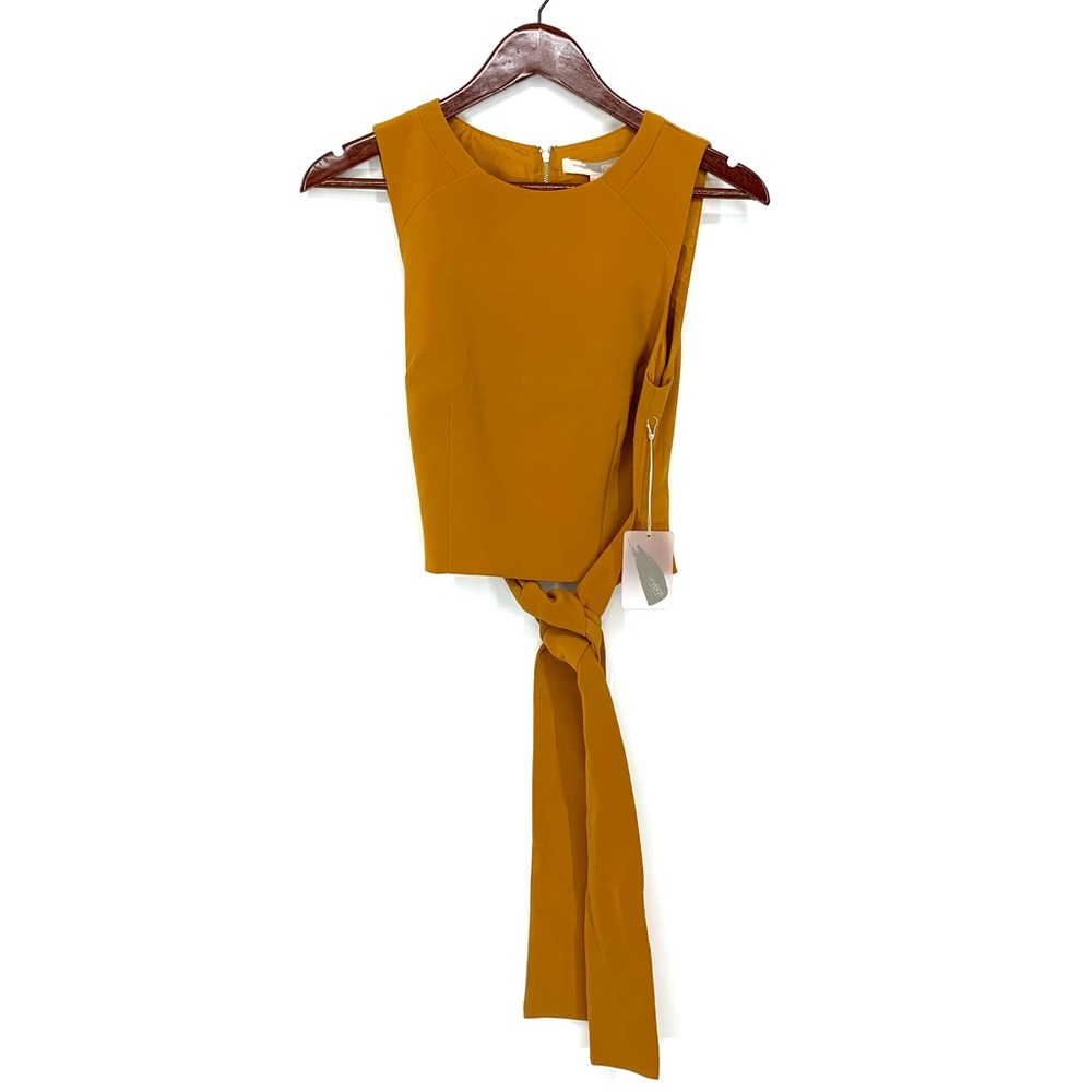 Leaving My Closet In December F21 Sleeveless Ginger Mustard Blouse W/ Tie Waist